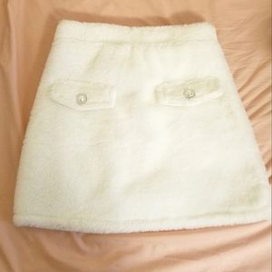 White Fuzzy Soft Skirt
